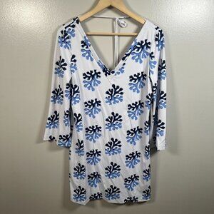 Persifor Brie Dress Size Medium Hydra Blue Granada Vacation Resort Wear Travel